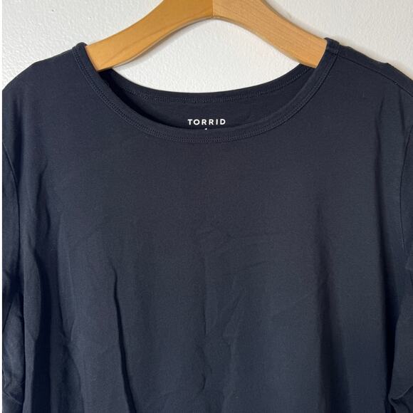 Torrid Deep Black Vintage Cotton Jersey Crew Neck Tee Plus Size 1X - Picture 4 of 8